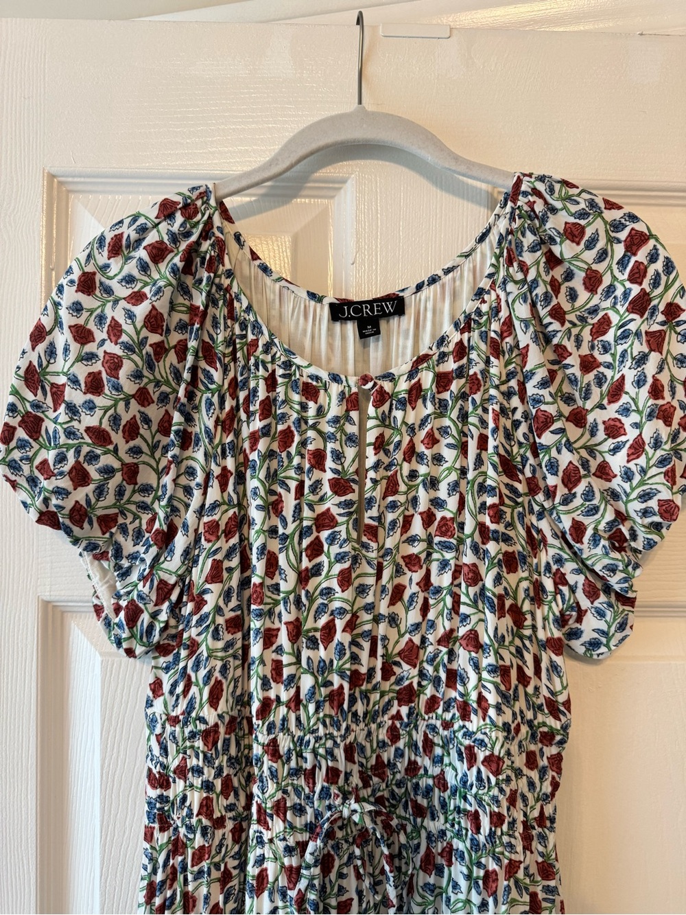 J. Crew Elena puff-sleeve dress in floral crepe de chine - Picture 3 of 4